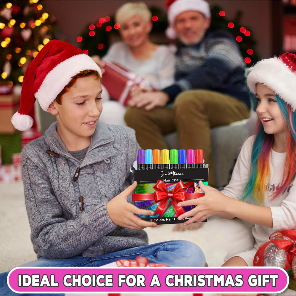 Jim&Gloria dustless hair chalk gift set appeals as a colorful present.