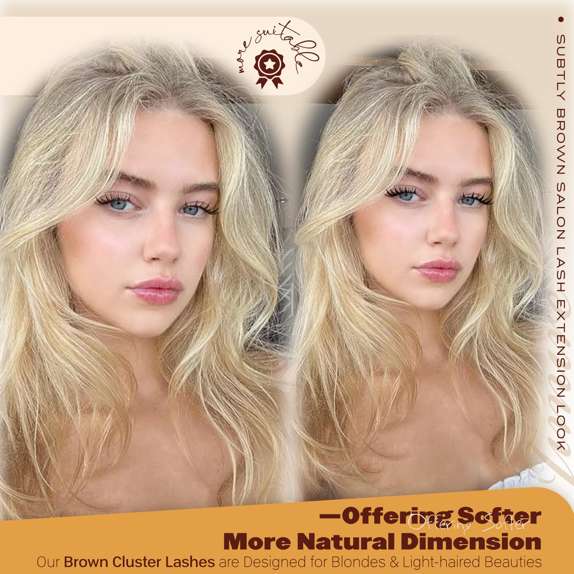 JIMIRE brown lash clusters ideal for weddings or parties.