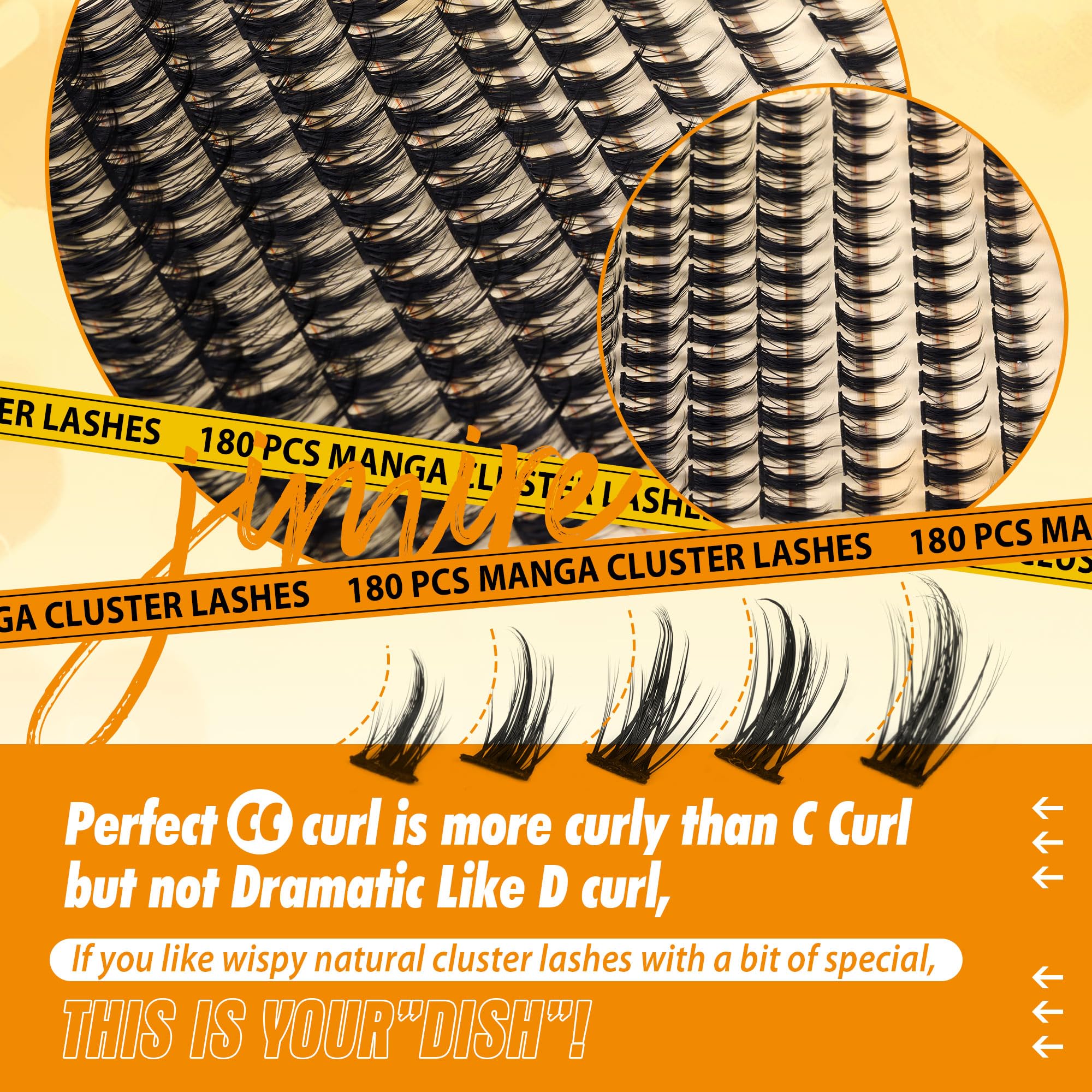 JIMIRE D curl wispy clusters close-up conveys dramatic natural looking curl with manga inspired flair