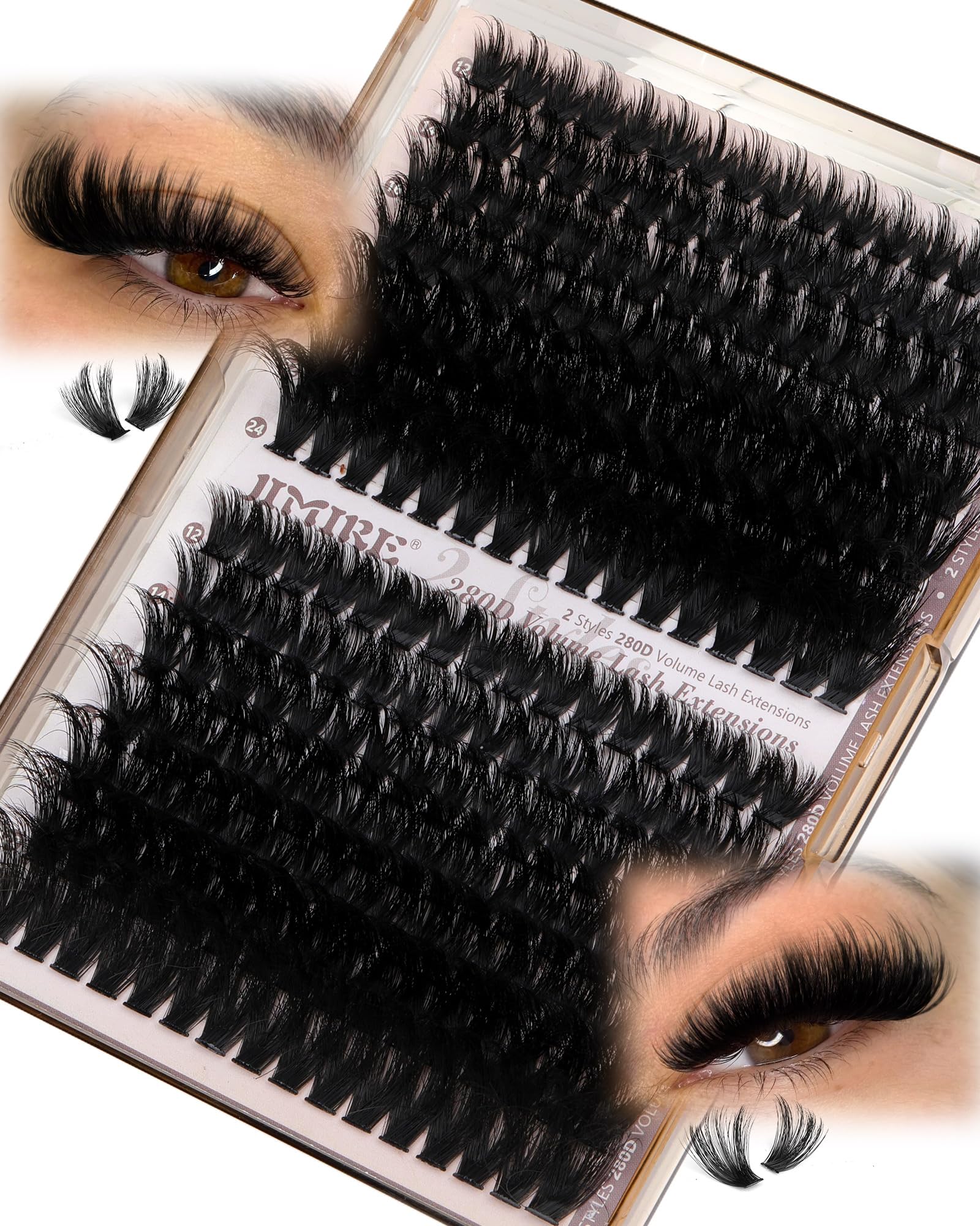 JIMIRE easy-application clusters ideal for beginners seeking DIY lash customization.