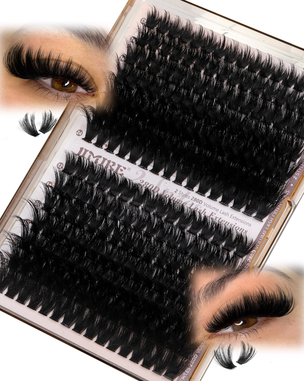 JIMIRE easy-application clusters ideal for beginners seeking DIY lash customization.