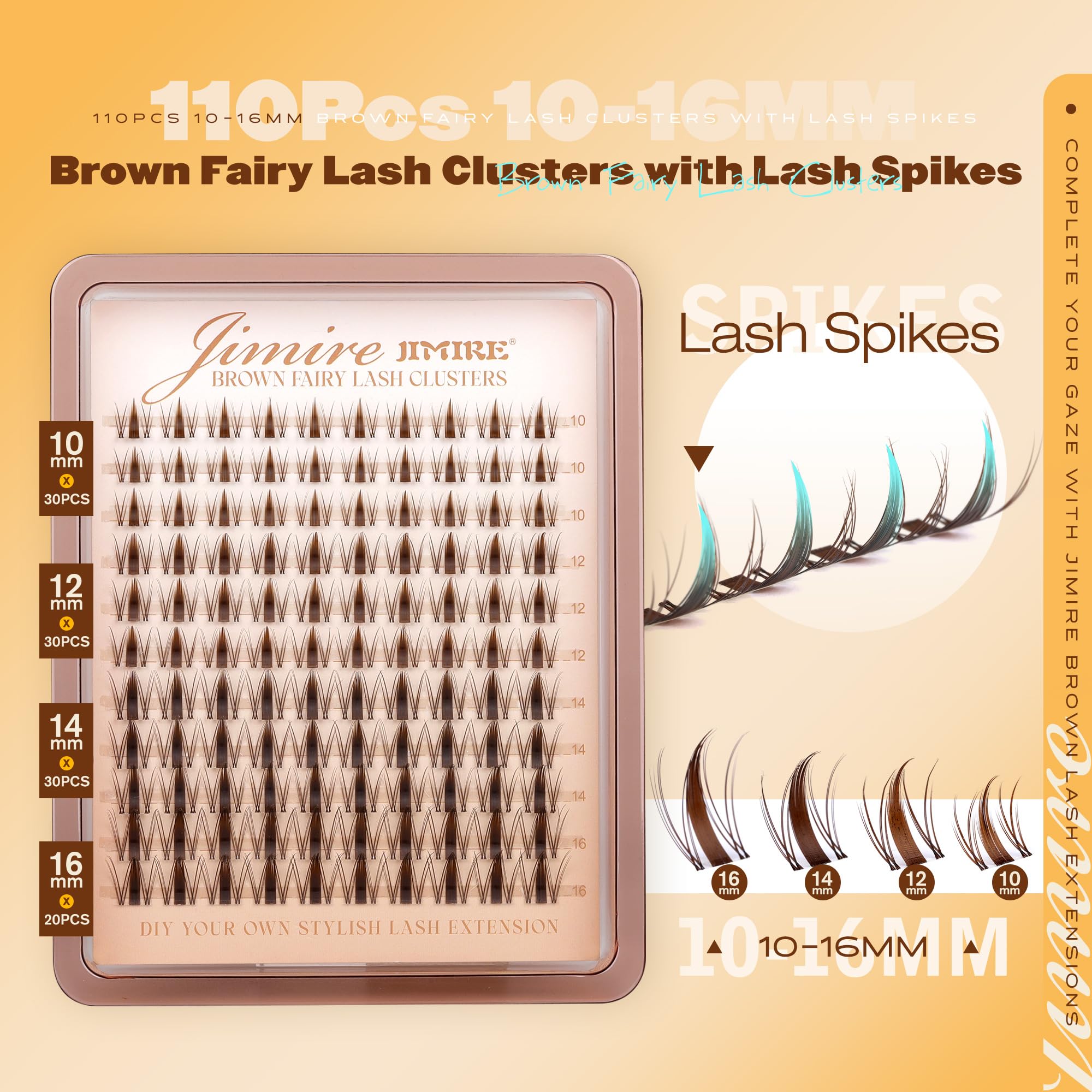 JIMIRE Fairy Brown Lash Clusters invisible-band design blending with natural lashes