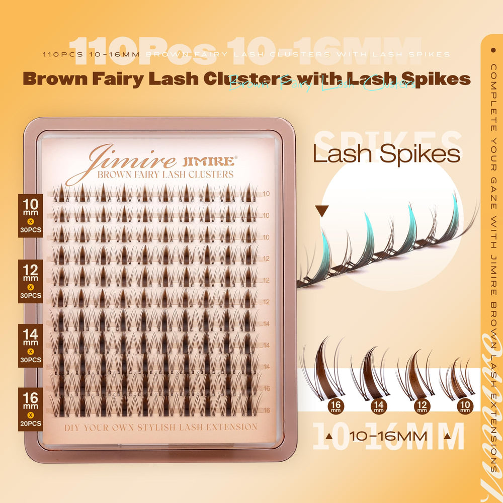 JIMIRE Fairy Brown Lash Clusters invisible-band design blending with natural lashes