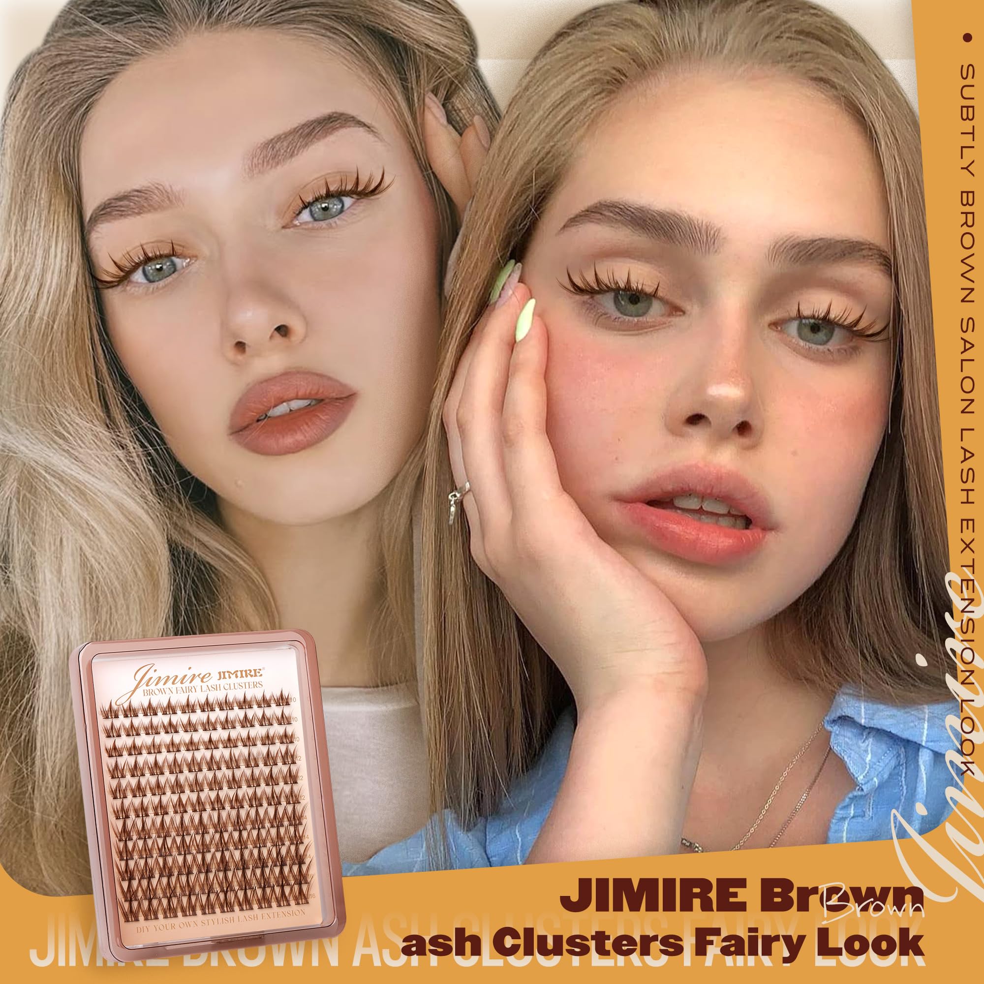JIMIRE featherlight fluffiness close-up highlights airy lash texture.