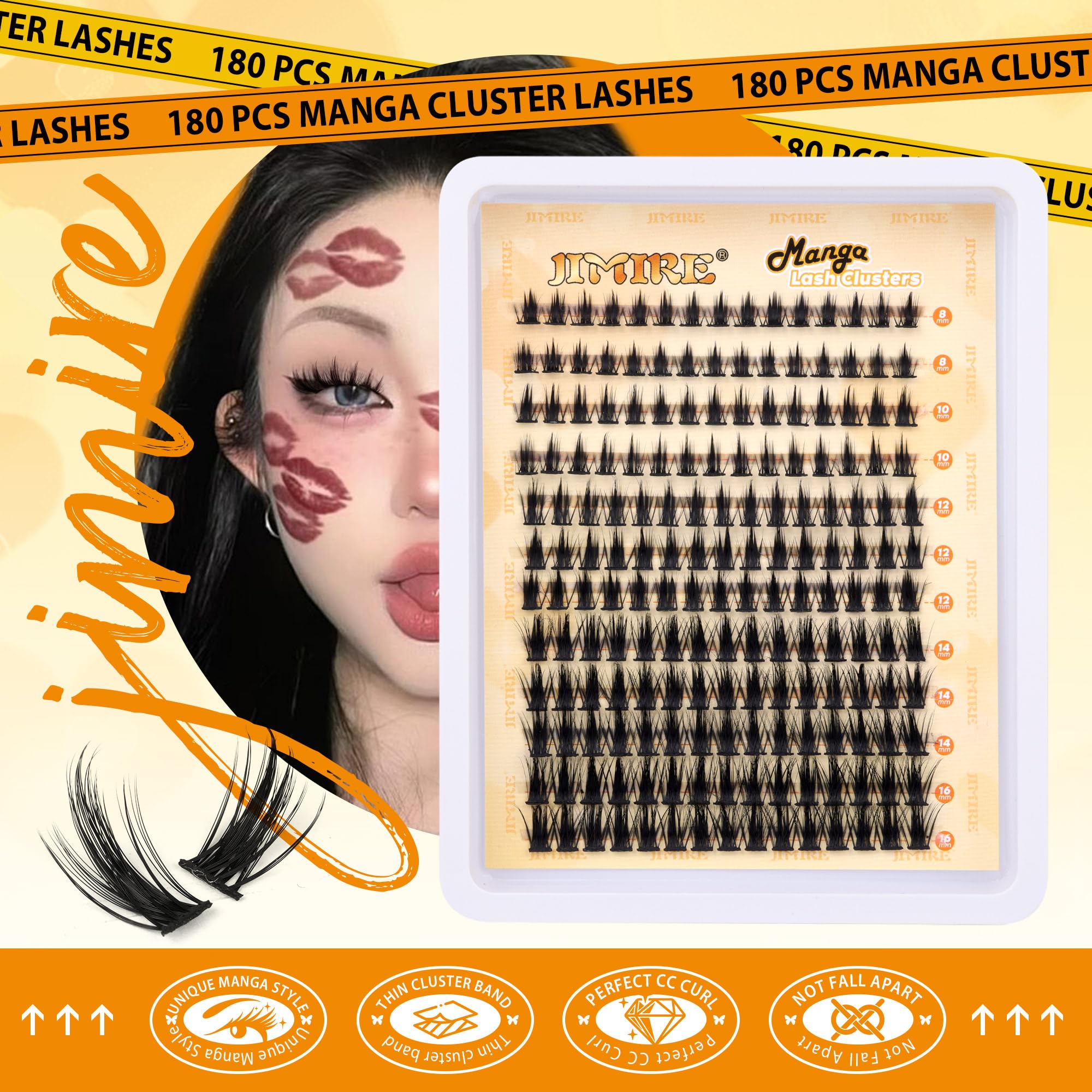 JIMIRE eye look example demonstrates potential volumized effect without salon visit