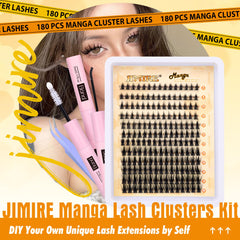 JIMIRE lash bond and seal bottle close-up highlights long lasting hold for at home styling