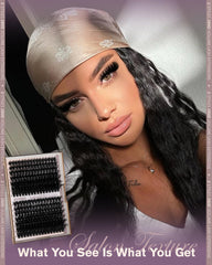 JIMIRE lash clusters with 7 lengths 12–24mm enable versatile daily to dramatic styles.