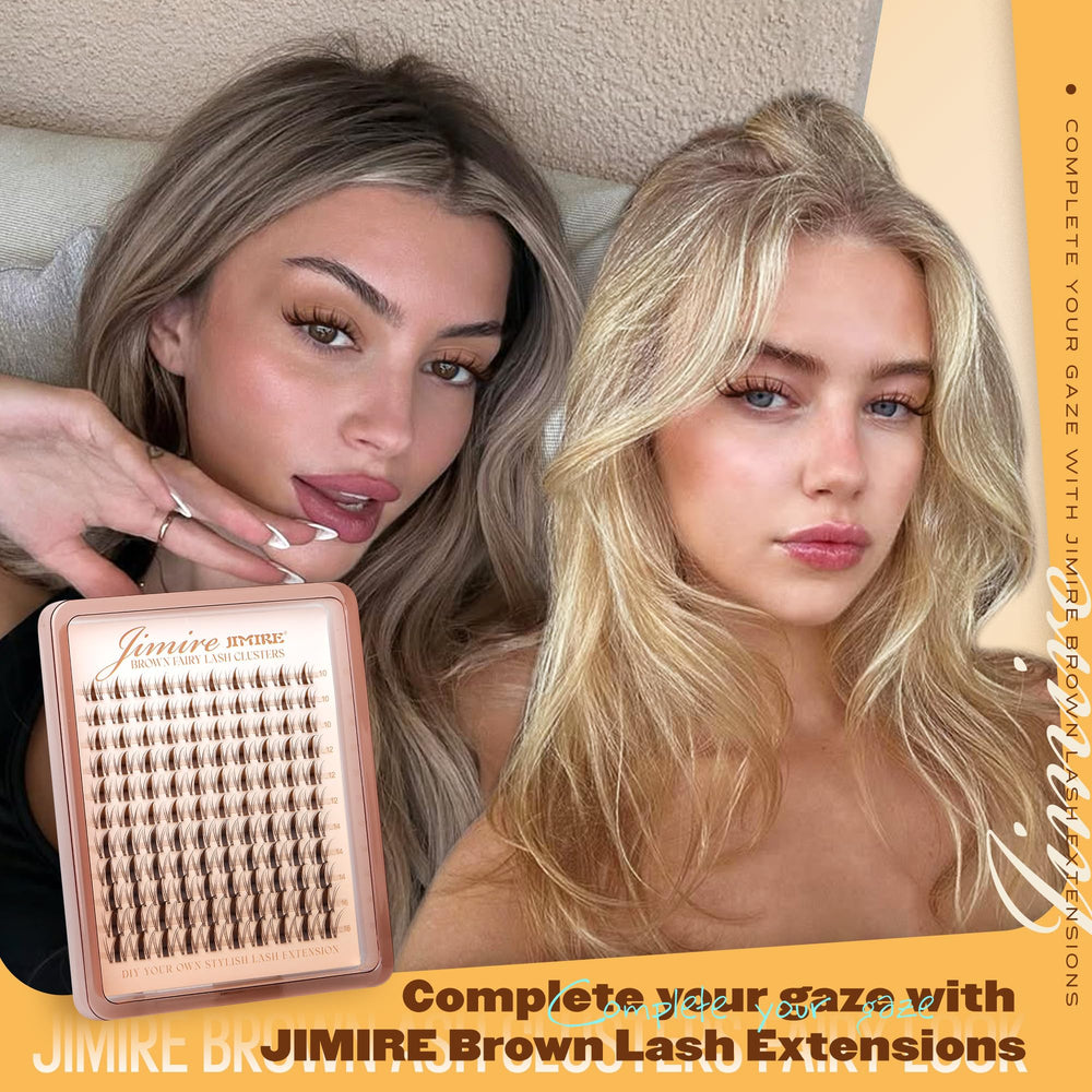 JIMIRE Manga cluster lashes application demonstration with soft, feathered finish
