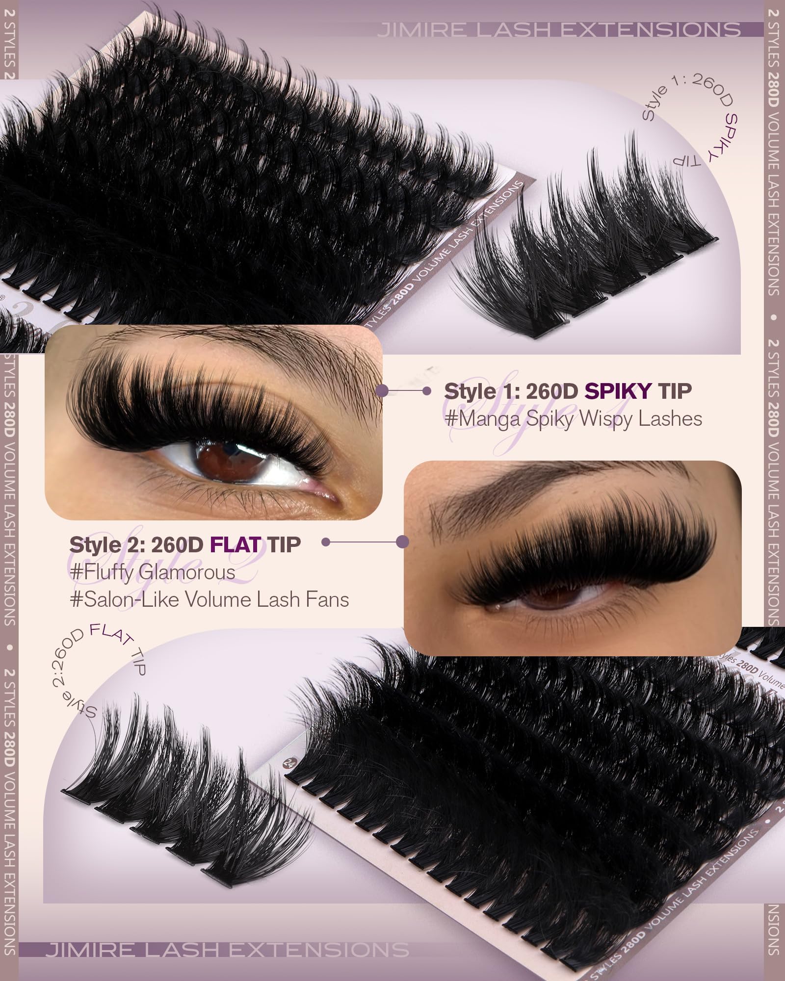 JIMIRE manga fairy-style clusters create whimsical volume for eye-catching day or night looks.