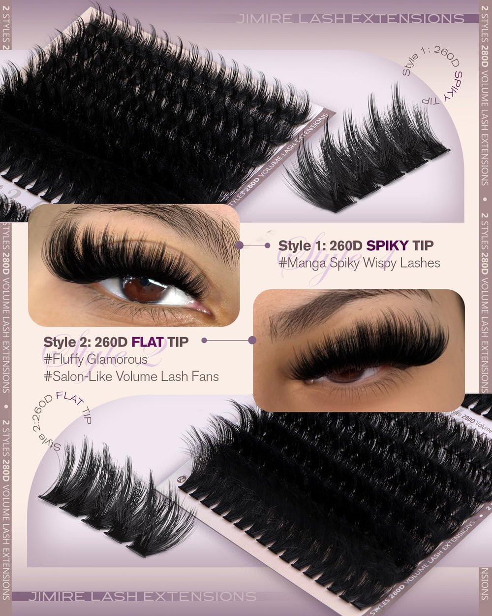 JIMIRE manga fairy-style clusters create whimsical volume for eye-catching day or night looks.