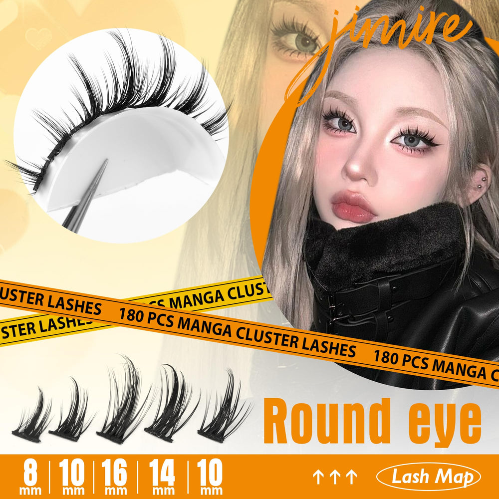 JIMIRE manga lashes 5 lengths 8-16mm demonstrates versatile length options for customized volume