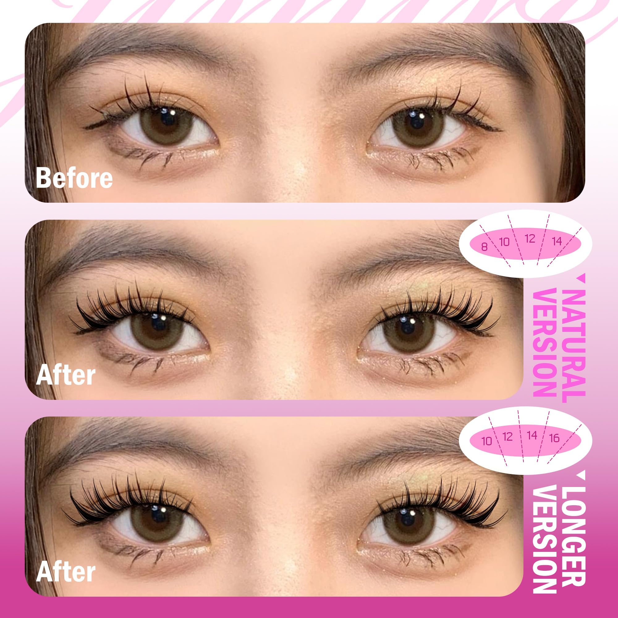 JIMIRE 0.04mm thin lash band provides comfortable, discreet wear.