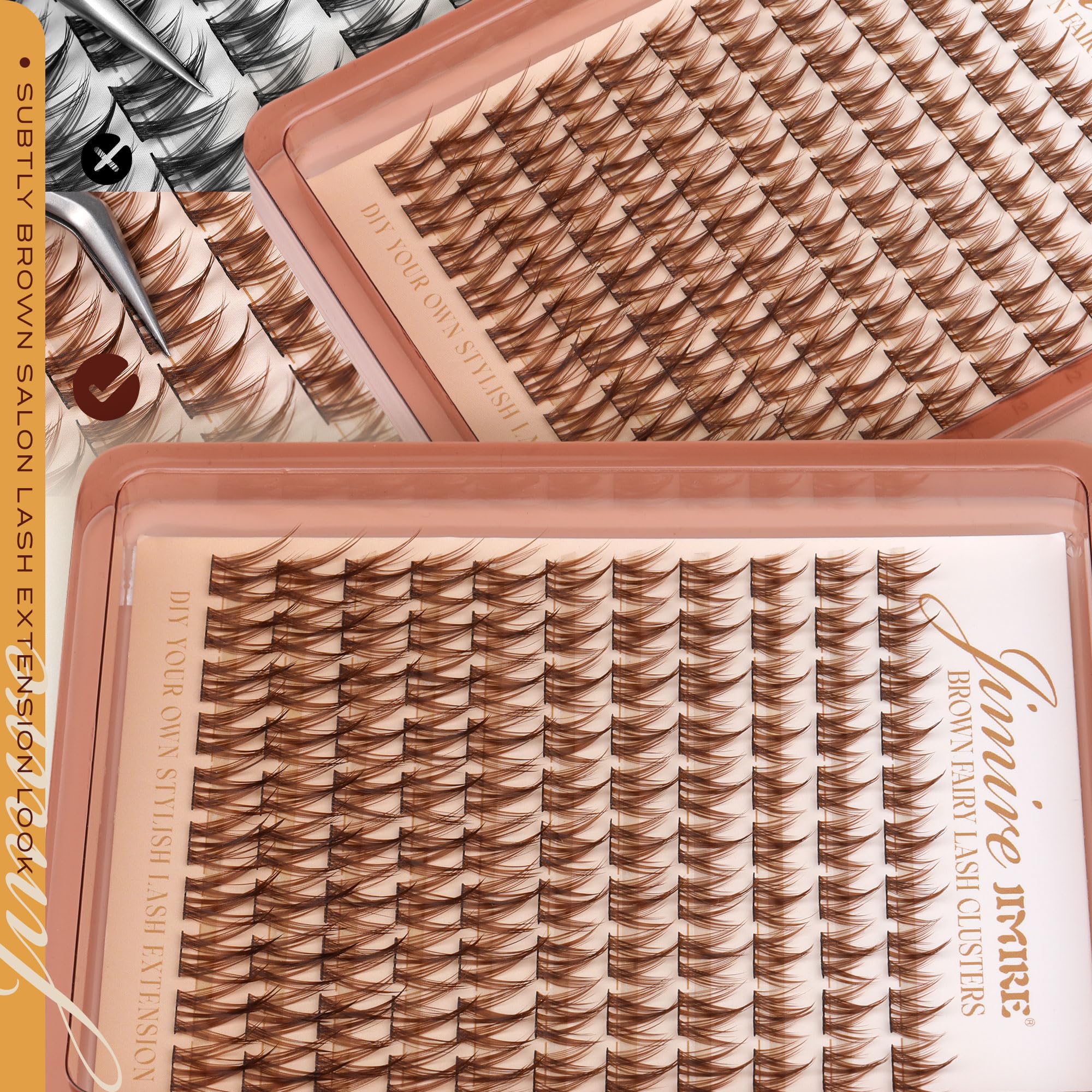 JIMIRE universal brown shade matches light hair tones for subtle definition.
