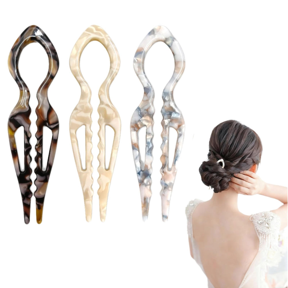 Jimmidy Prestige hair pins 3pack closeup showing smooth acetate texture for secure styling.