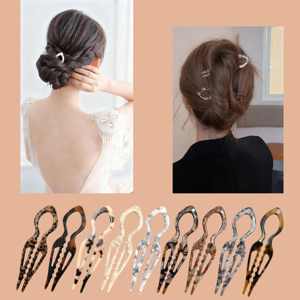 Jimmidy Prestige hair pins acetate light yellow closeup for retro-modern texture and secure hold.
