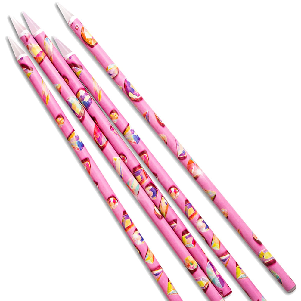 JINJINANV nail dotting set with five rhinestone pickers for precise gem placement.