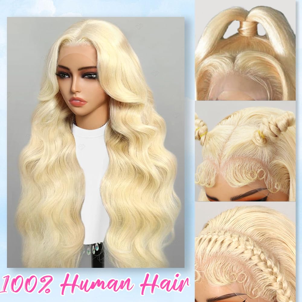 Cabello humano 613 rubio de JINNOO, densidad 200, encaje de alta definición para estilos versátiles