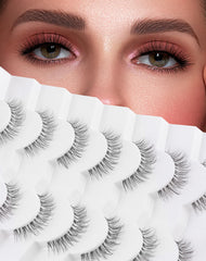 Jiocolor Fairy Strip Lashes 3D natural look closeup enhancing subtle volume
