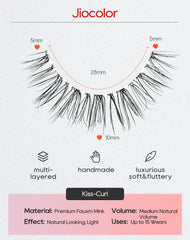 Jiocolor Fairy Strip Lashes ultra-thin band closeup for natural appearance