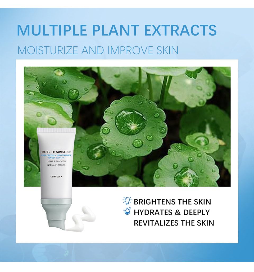 JISKG Centella Sunscreen no white cast on skin closeup.
