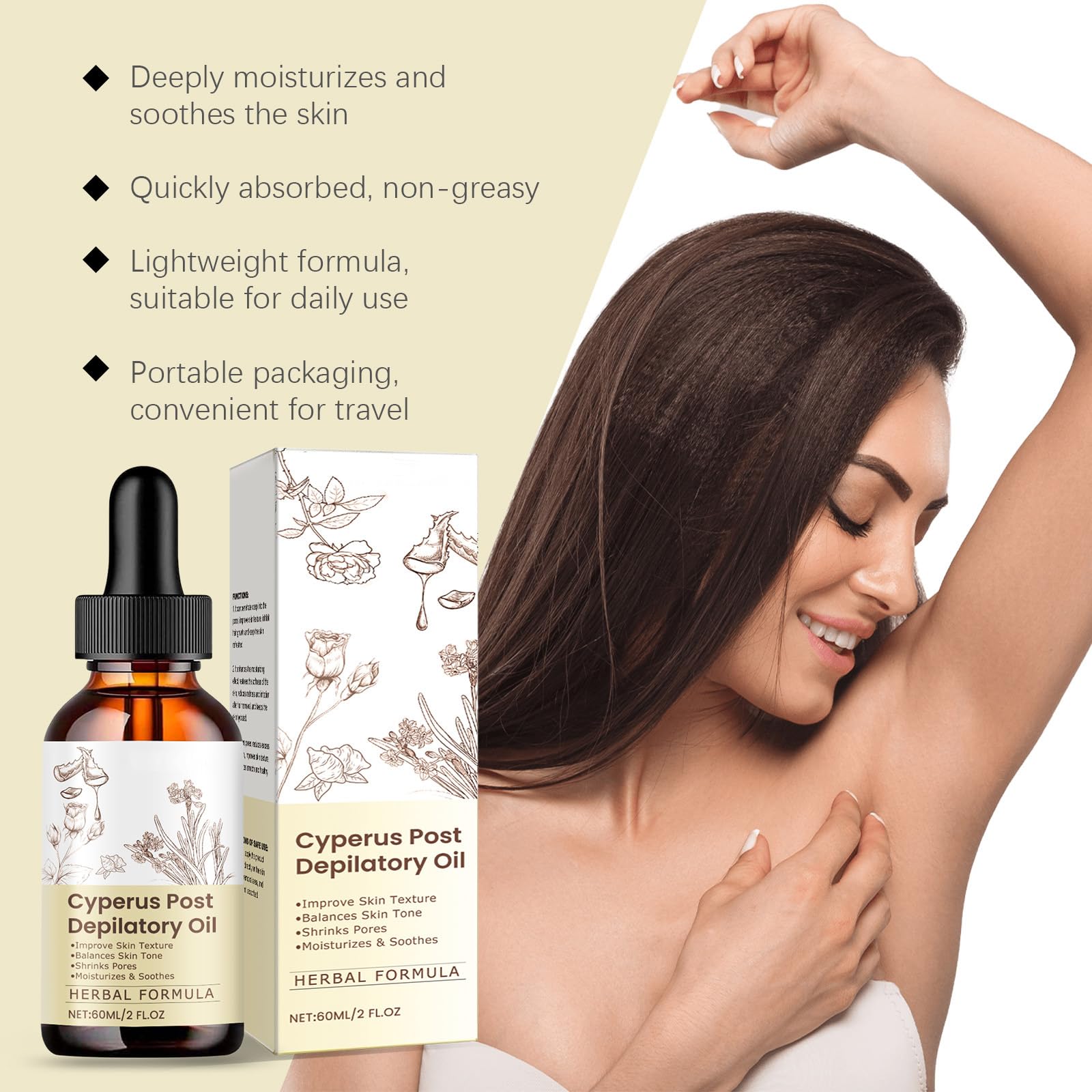 JISKG Cyperus Rotundus Oil moisturizing action demonstrates deep skin hydration.