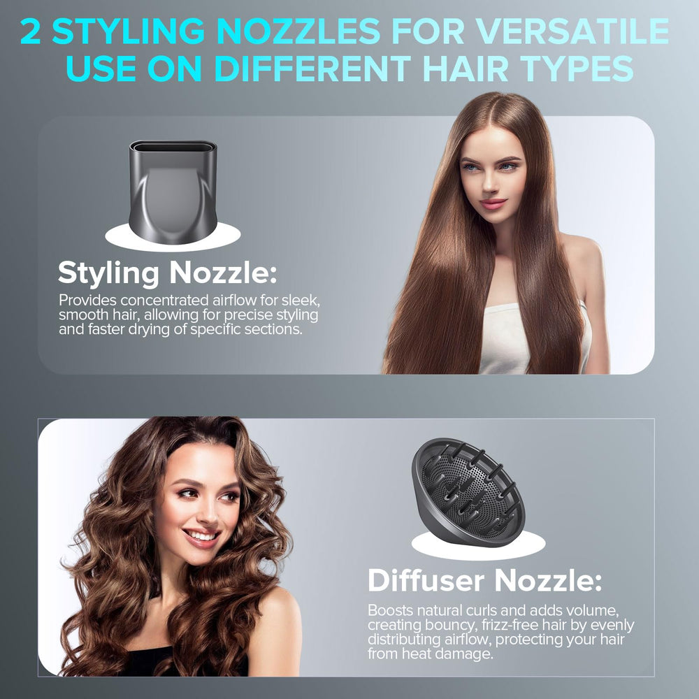 JITOOW portable quiet hair dryer enables discreet styling at home or on the go
