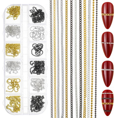 JIYIN gold metal nail chains on nails for chic DIY manicure