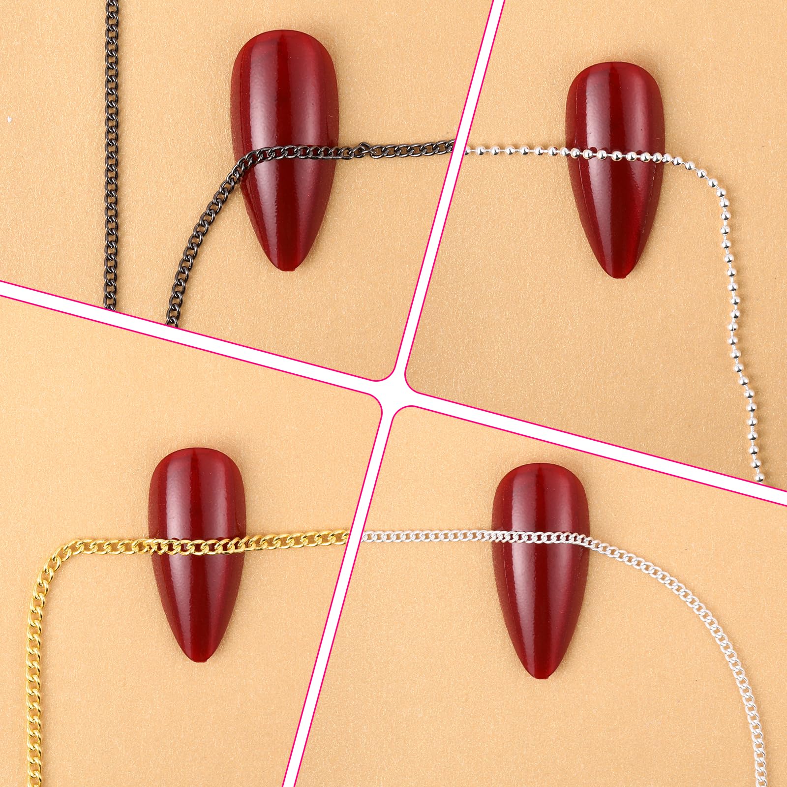 JIYIN metal nail chains decorating a phone case for a unique look
