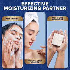 JJ CARE Goat Milk Soap lather detail reveals a rich, creamy foam for nourished skin.