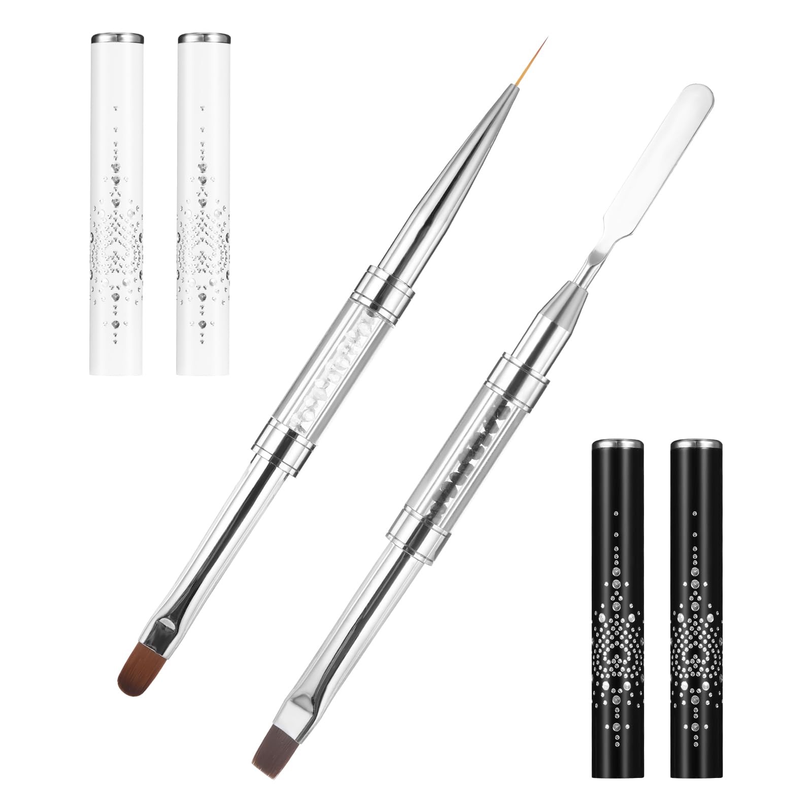 JJUNW double-ended nail builder gel brush in black for precise French tips.