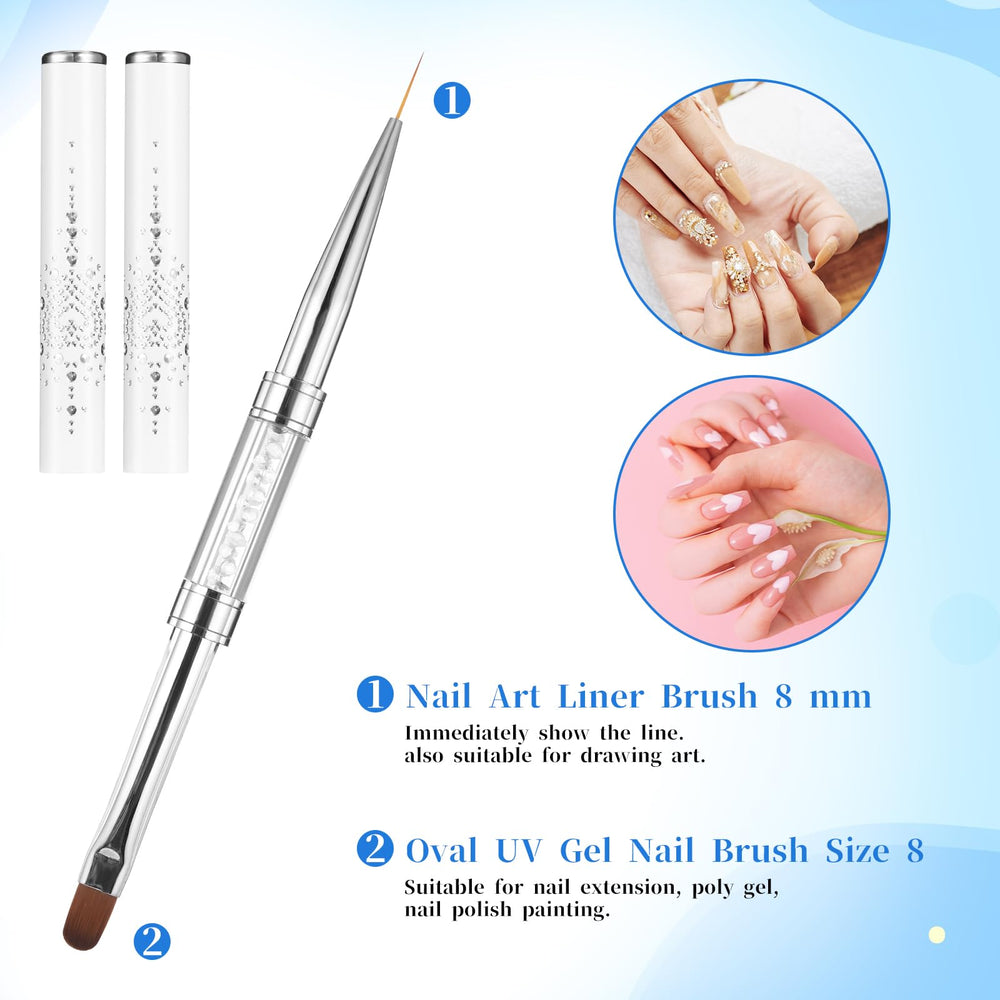 JJUNW dual-head design closeup shows gel and liner brush options.