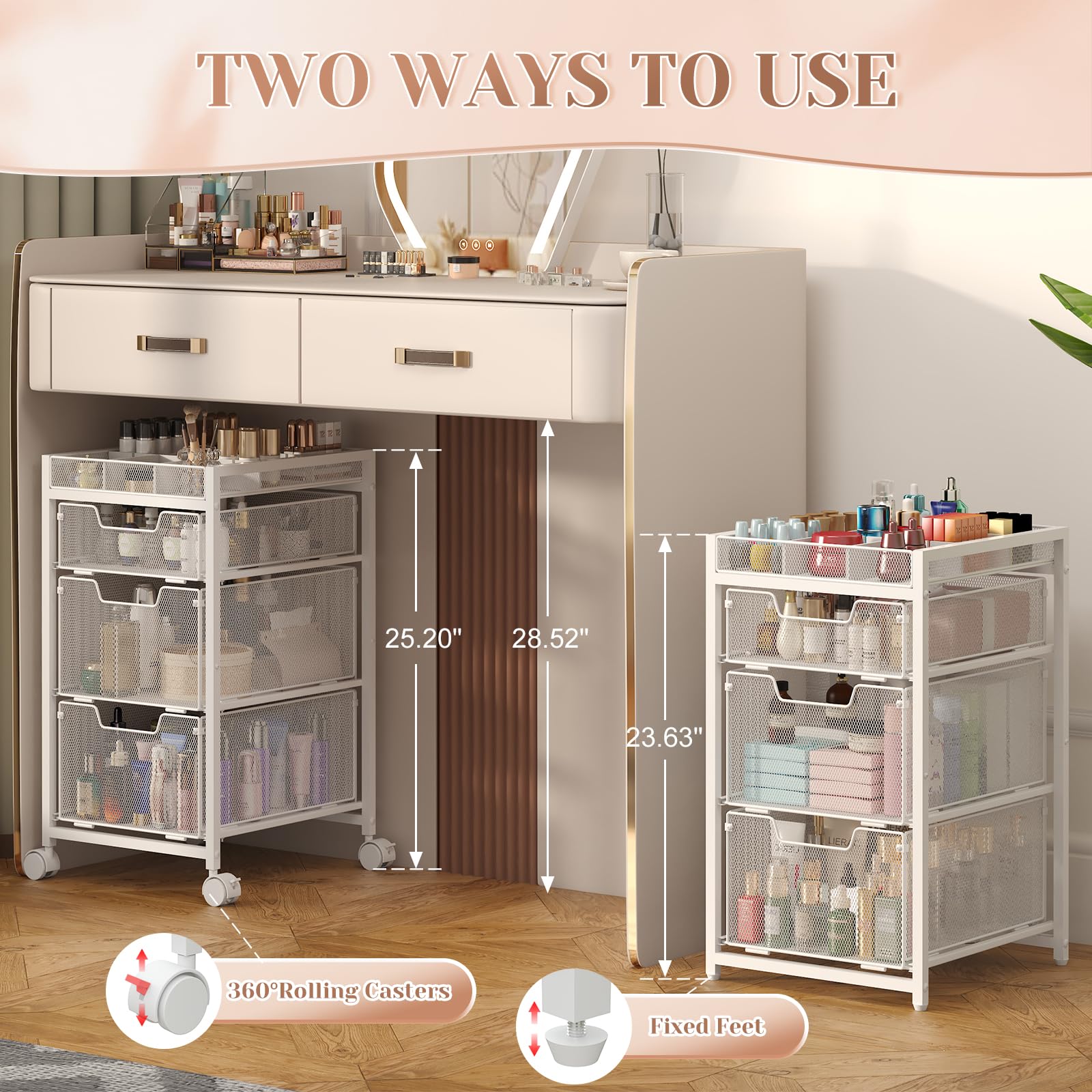 JKsmart drawers hold up to 20 pounds for secure storage.