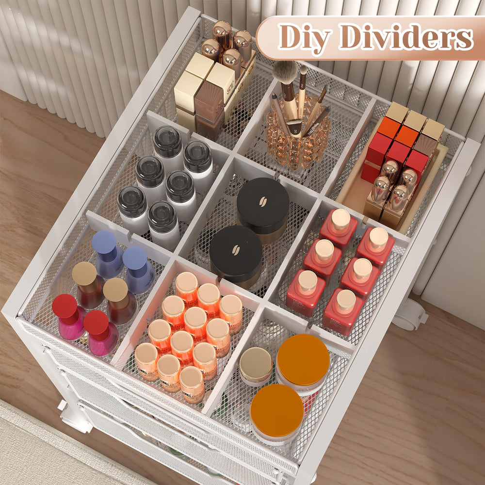JKsmart holiday-ready storage cart keeps cosmetics organized for gatherings.