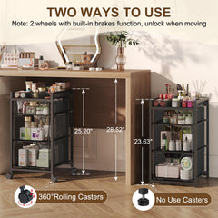 JKsmart rolling makeup cart drawer organization shows dividers helping keep brushes and lipsticks sorted
