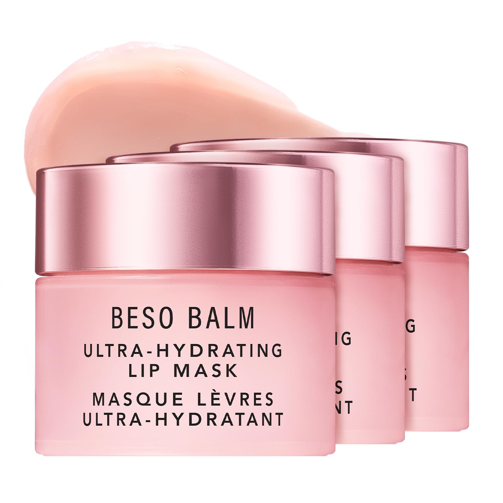 JLO Beauty Beso Balm Lip Mask vanilla-scent gloss finish for daytime hydration.