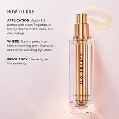 JLO BEAUTY Brightening Serum terralume complex ingredients visible in the swatch