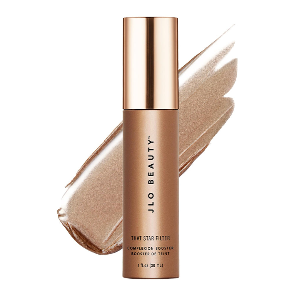 JLO Beauty complexion booster Rose Gold bottle pour for a subtle glow