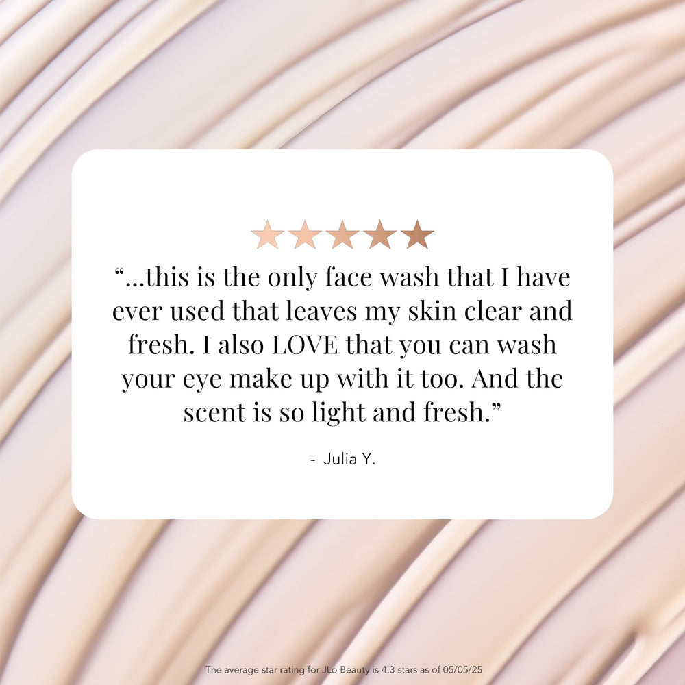 JLO BEAUTY gel-to-cream transition demonstrates cleansing texture transformation