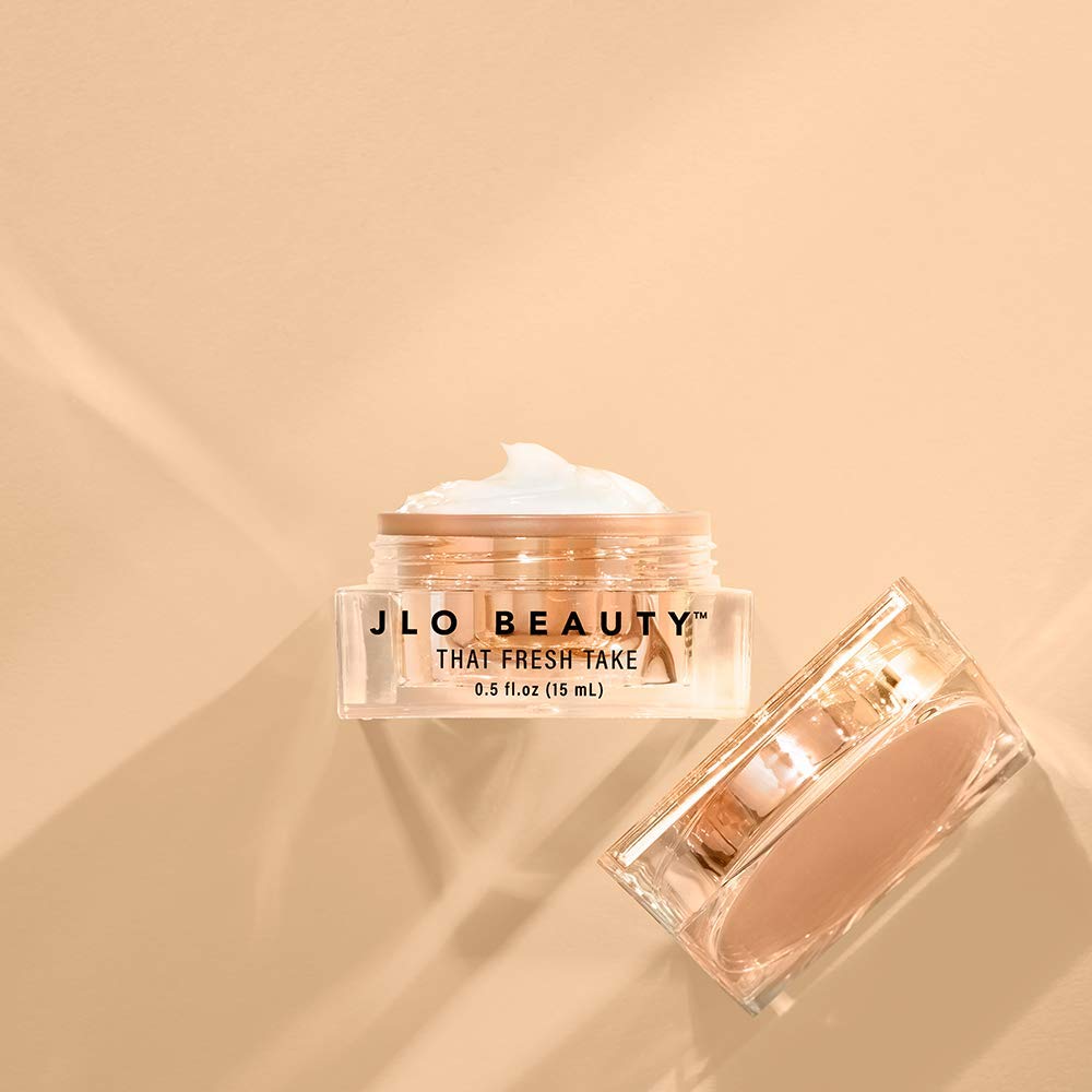 JLO BEAUTY nighttime skincare routine shot with complementary products for complete regimen.