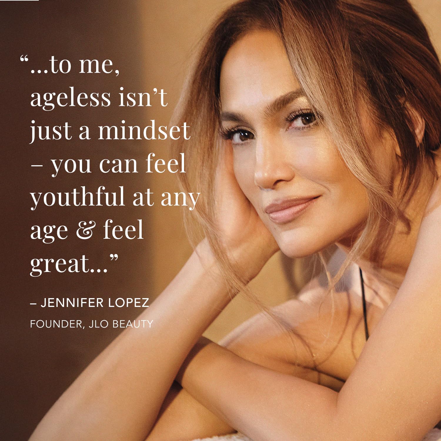 JLO BEAUTY Olive Complex label on tube indicating antioxidant-rich formula