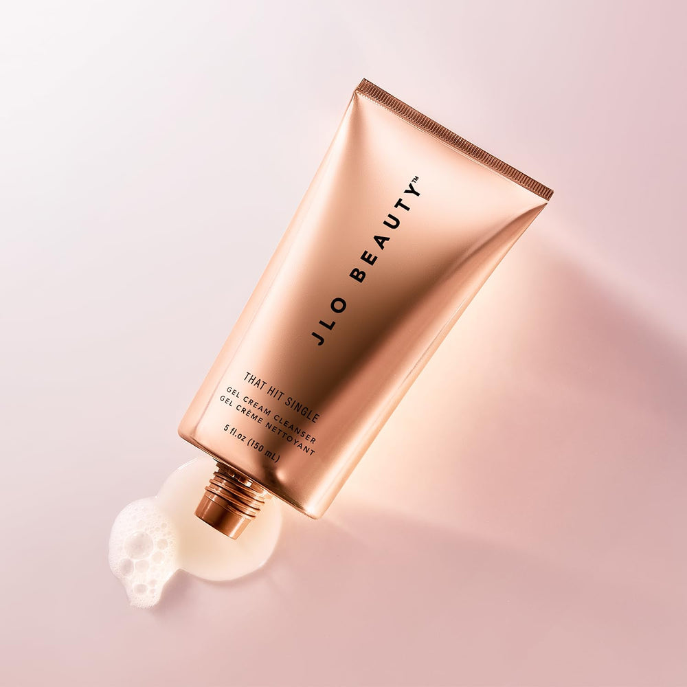 JLO BEAUTY packaging mockup with clean dye-free design and dermatologist-tested gentleness