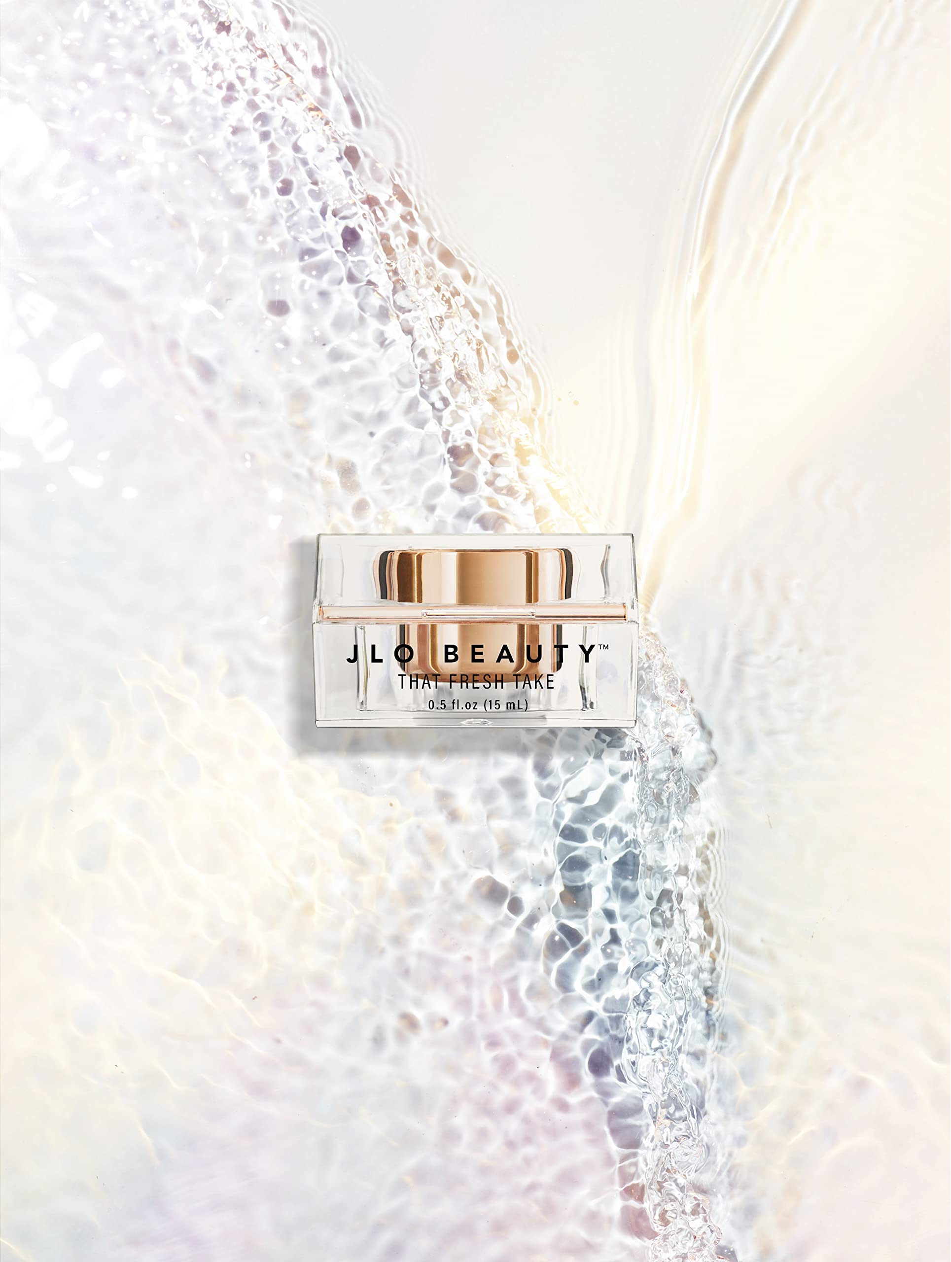 JLO BEAUTY Under Eye Cream brightens look with a refreshed appearance on model.