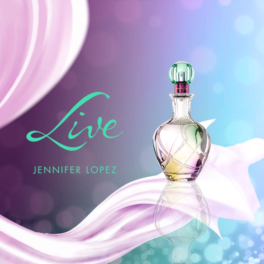 Jennifer Lopez Live EDP model applying fragrance for a morning routine
