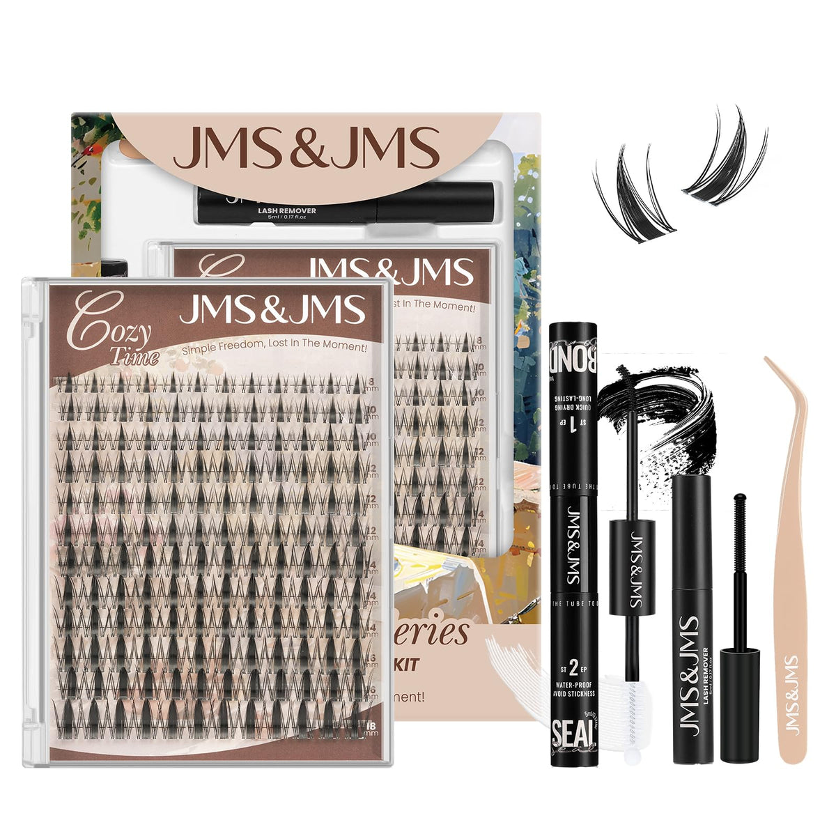 JMS&JMS lash-clusters-kit-144pcs blends naturally with an invisible band for everyday comfort.