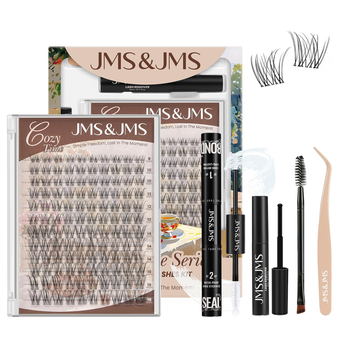 JMS&JMS Lash Clusters Kit invisible band close up for seamless manga inspired eyes
