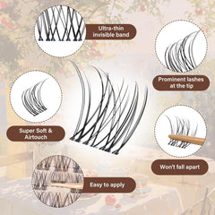 JMS&JMS Lash Clusters Kit ultra thin band design for comfortable all day wear