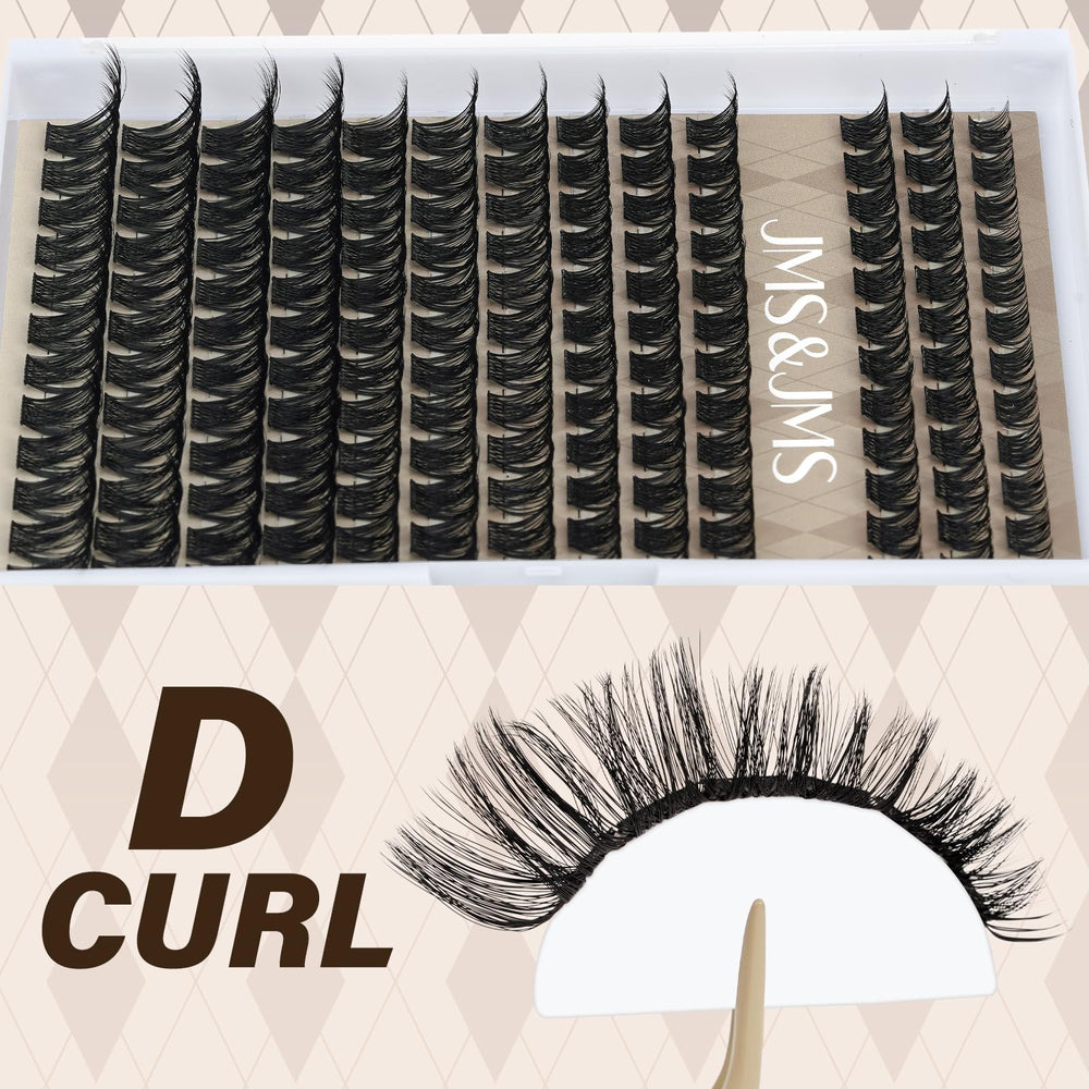 JMS&JMS wispy lash clusters on hand illustrating lightweight comfort for all-day wear.