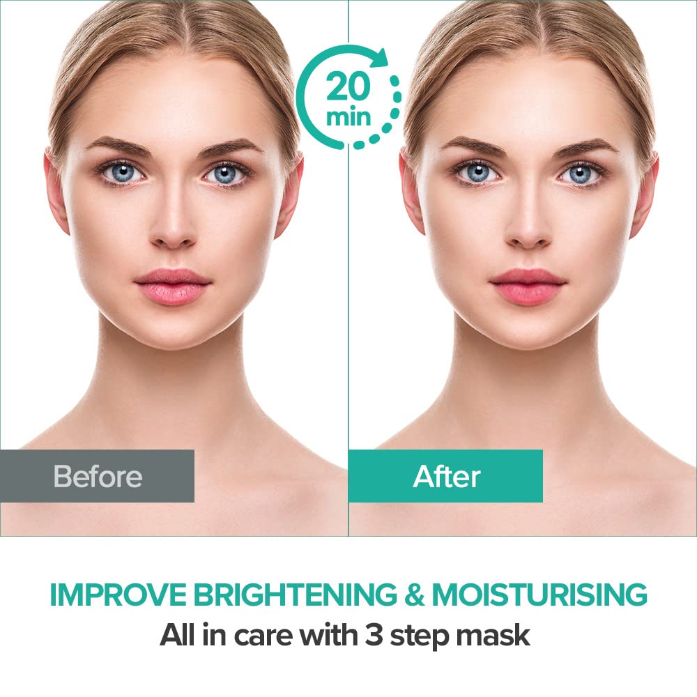 JMsolution mask on face demonstrates easy application for soothing hydration.