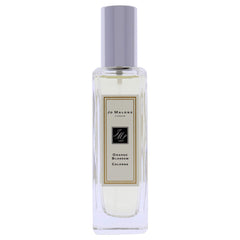 Jo Malone Orange Blossom bottle close up label shows delicate floral mood.