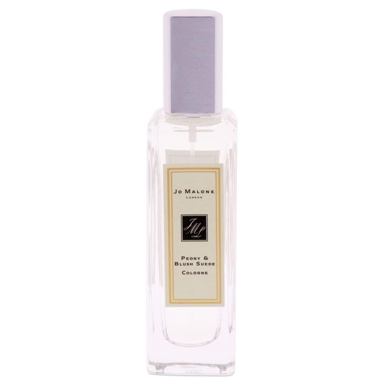 Jo Malone Peony & Blush Suede cap closeup highlights luxurious suede notes.